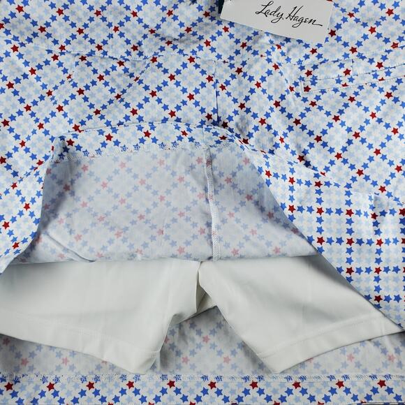 Lady Hagen Womens XL Tummy Control Pull On Skort Star Multi Plaid New - Picture 5 of 9